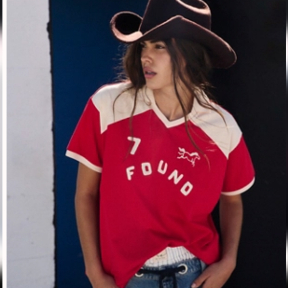 NWT Found red collar jersey